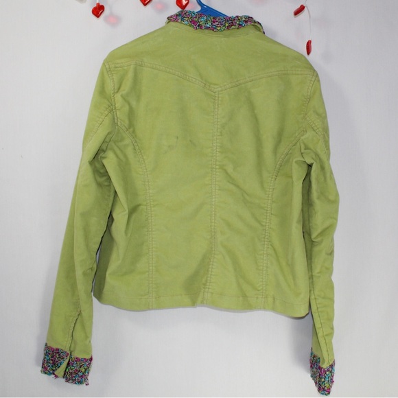 Vintage Aeropostale y2k green corduroy jacket women’s xl accent yarn cuffs - Picture 3 of 6